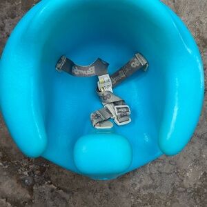 Blue Baby Bumbo Seat with Safety Harness